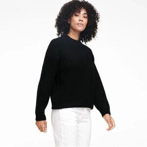 NAADAM cashmino textured crewneck sweater in black - NWT